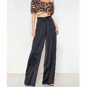 Nasty Gal Big on Slots Wide Leg Satin Pants, NWOT